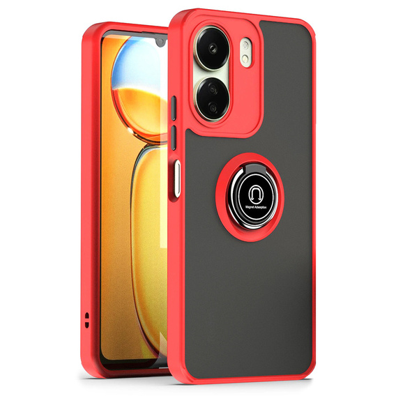 Чохол для Xiaomi Redmi 13C / Poco C65, Frosted Ring, червоний