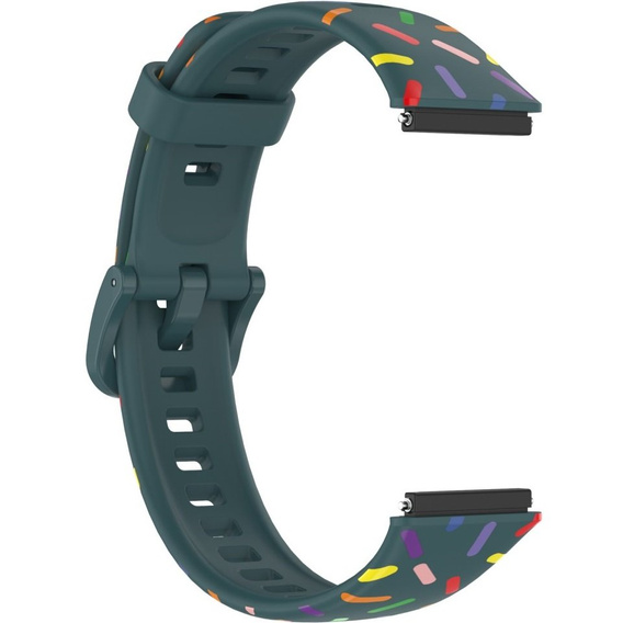Силіконовий ремінець для Huawei Band 7, Green / Colorful