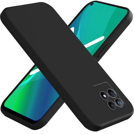 Чехол до Realme 8i, Silicone Lite, чёрный