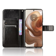 Футляр з клапаном для Motorola Edge 50 Ultra, Crazy Horse Wallet, чорний