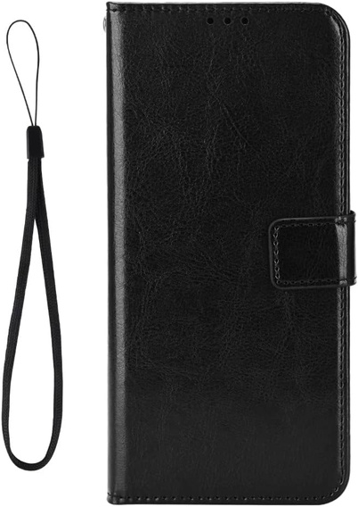 Откидной чехол для Honor Magic 7 Lite, Crazy Horse Wallet, чёрный