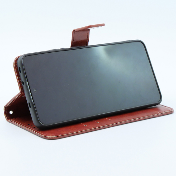 Откидной чехол для Xiaomi 13T / 13T Pro, Crazy Horse Wallet, коричневый