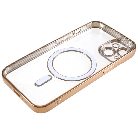 Чохол для iPhone 14, Electro MagSafe, золотий + Скло на екран