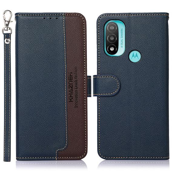 Чехол Wallet до Motorola Moto E20/E40, KHAZNEH, Dual Color, Blue / Brown