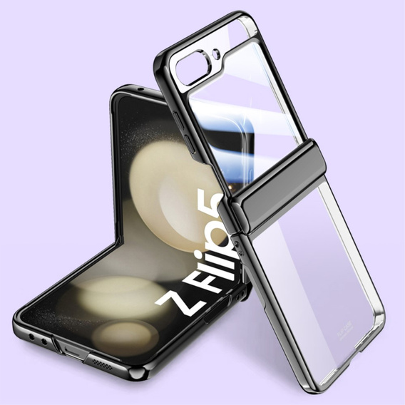 Чохол зі склом для Samsung Galaxy Z Flip5 5G, PC Case, чорний