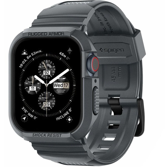 Чехол ремешок SPIGEN до Apple Watch 4/5/6/7/SE 44/45mm, Rugged Armor Pro, Charcoal Grey