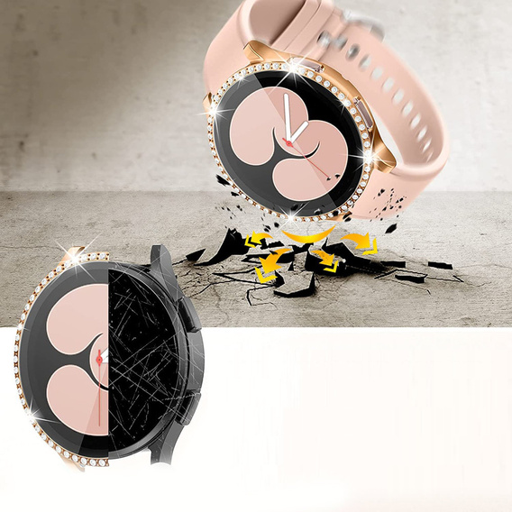 2в1 чехол и защитное стекло для часов Samsung Galaxy Watch 5 44mm, Pink 