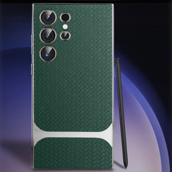 Чoхол до Samsung Galaxy S23 Ultra, GKK Woven Leather, зелений