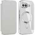 Чохол-книжка для Google Pixel 9A, RFID Wallet MagSafe CamShield, сріблястий