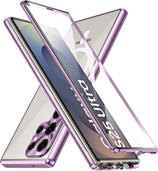 Магнітний чохол Dual Glass MagSafe для Samsung Galaxy S25 Ultra, фіолетовий