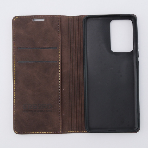 Чехол для Xiaomi 13 lite, ERBORD Vintage, бумажник с клапаном, кофе