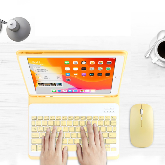 Чехол + клавиатура iPad 10.2 2019 / 2020 / 2021, жёлтый