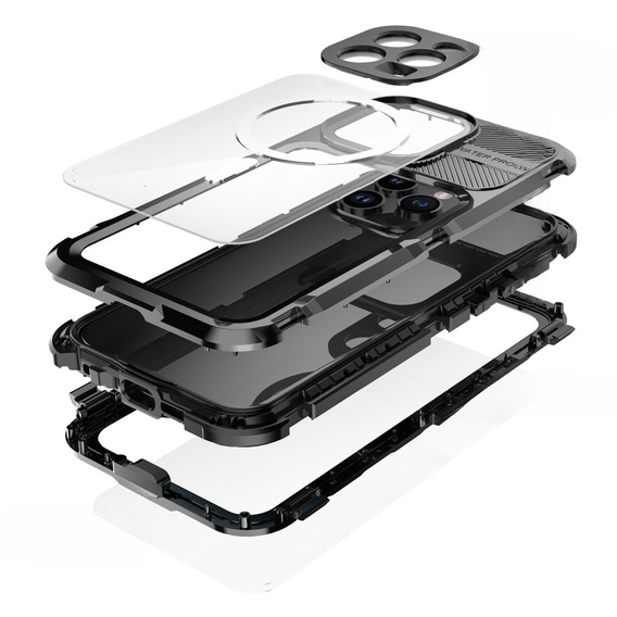 Водонепроникний чохол IP68 для iPhone 15 Pro Max, SHELLBOX MagSafe, чорний