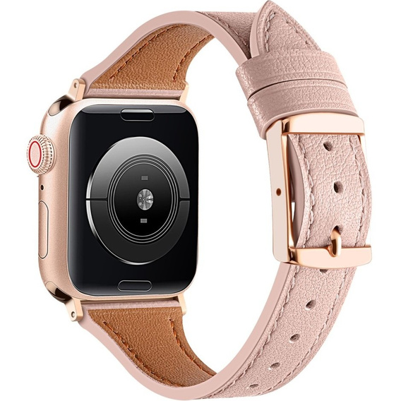 Кожаный ремешок для часов 1/2/3/4/5/6/7/8/SE 38/40/41mm, Light Pink
