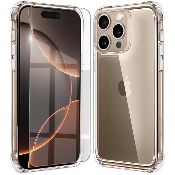 Чохол для iPhone 16 Pro Max, Erbord Dropproof, прозорий + скло