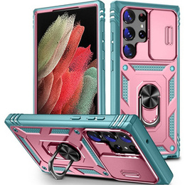 Чехол NOX Camera Slide Samsung Galaxy S23 Ultra, CamShield Slide, розовый / зеленый