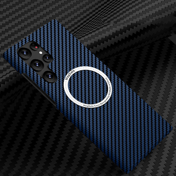 Чехол до Samsung Galaxy S23 Ultra, Magsafe Slim Carbon, синий
