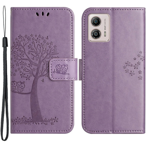 Чохол-книжка для Motorola Moto G53 / G23 / G13, Tree, фіолетовий