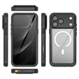 Чехол Redpepper для iPhone 17 Pro Max, водонепроницаемый IP68, для MagSafe, прозрачный с черными боками