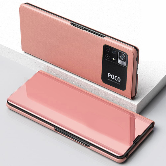 Чoхол до Xiaomi Poco M4 Pro 4G, Clear View, рожевий rose gold