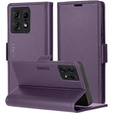 Чохол для Motorola Edge 50 Pro, ERBORD Glossy Litchi, гаманець з клапаном, фіолетовий