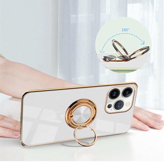Чехол до iPhone 13 Pro, Electro Ring, белый