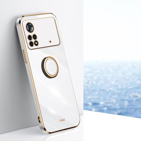 Чехол до Xiaomi Poco M4 Pro 4G, Electro Ring, белый