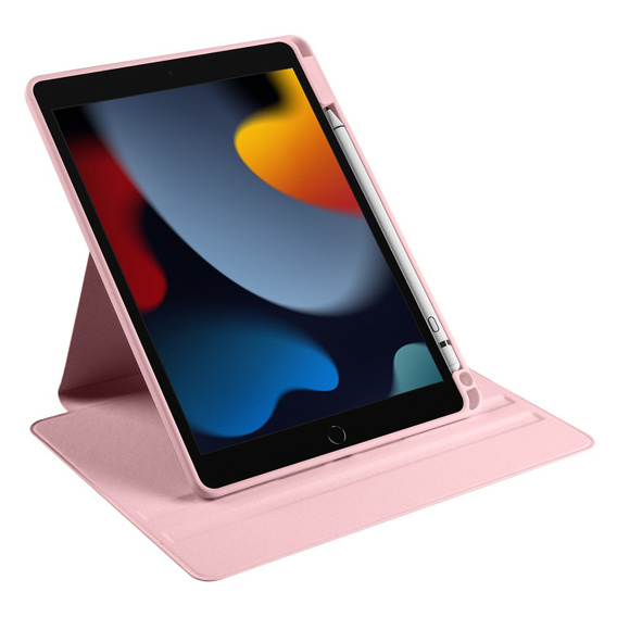 Чехол для iPad 10.2" 2021/2020/2019 (9/8/7 gen.), с местом для стилуса, поворачивающийся на 360°, розовый