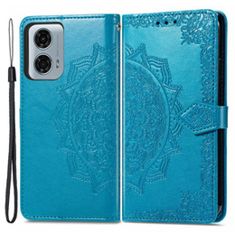 Откидной чехол для Motorola Moto G24 / G24 Power / G04, Mandala, синий
