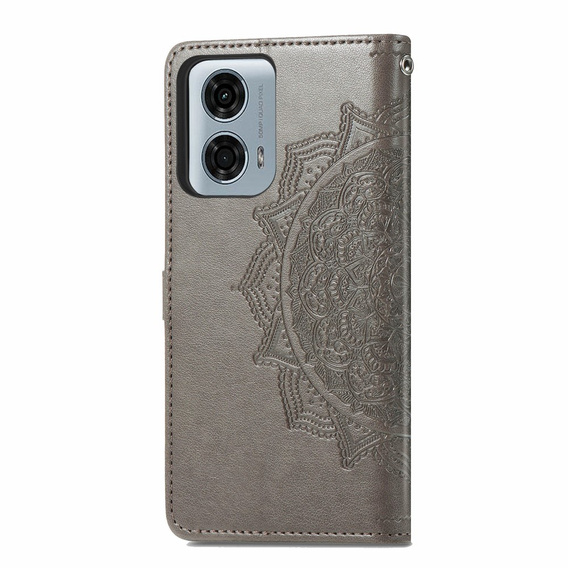 Откидной чехол для Motorola Moto G24 / G24 Power / G04, Mandala, серый