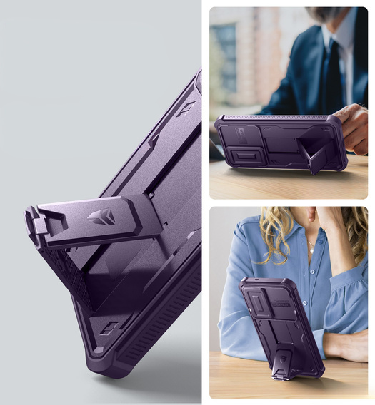 Бронированный чехол для Samsung Galaxy S25+ Plus, Dexnor Full Body (Two Frames), фиолетовый