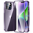 Чохол для iPhone 15, Magnetic Dual Glass, фіолетовий