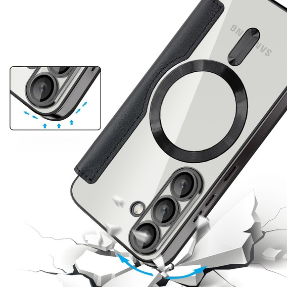 Чохол-книжка для Samsung Galaxy S25, RFID Wallet MagSafe CamShield, чорний