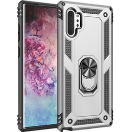Бронированный Чехол до Samsung Galaxy Note 10+ Plus, Nox Case Ring, серебряный