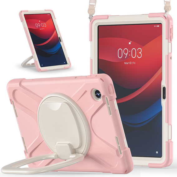 Детский чехол для Lenovo Tab M11, бронированный с ремешком, розовый