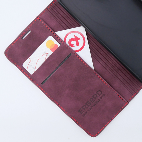 Чохол для Motorola Moto G53, ERBORD Vintage, гаманець з клапаном, червоний