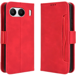 Футляр з клапаном для OnePlus Nord 4, Card Slot, червоний