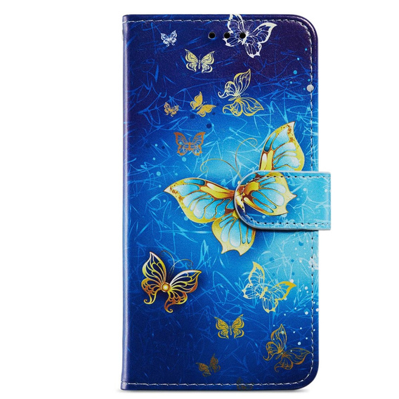 Откидной чехол для Xiaomi Redmi Note 12S, Wallet Butterfly, синий