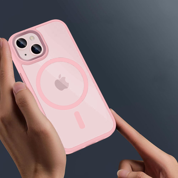 Чохол для iPhone 13, для MagSafe, ERBORD Matt Case, рожевий + захисне скло