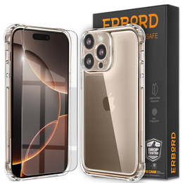 Чохол для iPhone 16 Pro, Erbord Dropproof, прозорий + скло