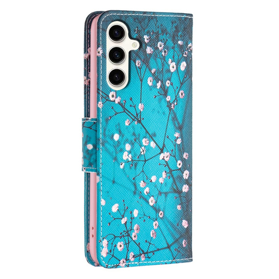 Откидной чехол для Samsung Galaxy S23 FE, Wallet, Sakura синий