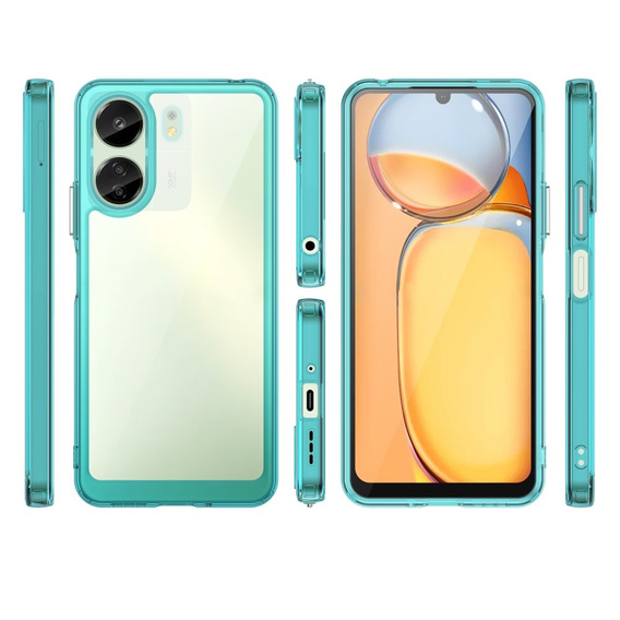 Чoхол до Xiaomi Redmi 13C / Poco C65, Fusion Hybrid, прозорий / синій