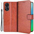 Футляр з клапаном для Oppo A78 5G, Crazy Horse Wallet, коричневий