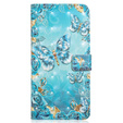 Откидной чехол для Samsung Galaxy A05s, Wallet, Blue Gold Butterflies, синий
