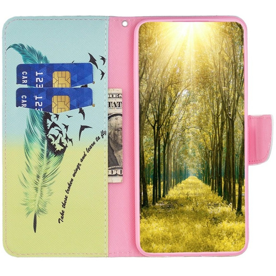 Откидной чехол для Xiaomi 13 Lite, Wallet, feather, синий