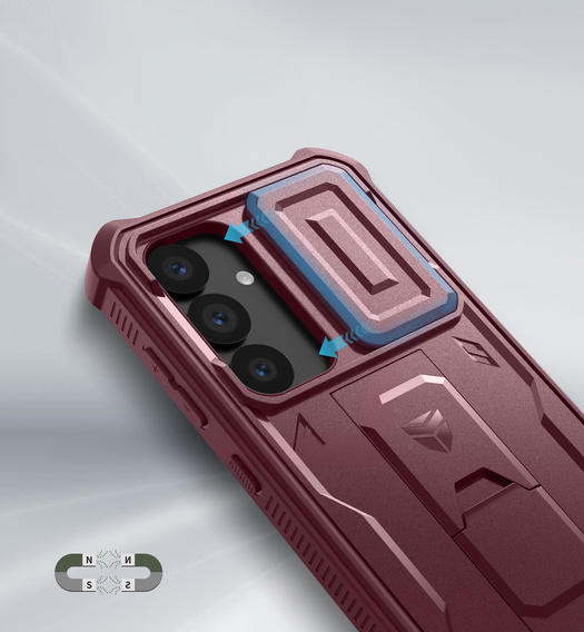Броньований чохол для Samsung Galaxy S25, Dexnor Full Body (Two Frames), червоний