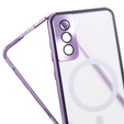 Магнітний чохол Dual Glass MagSafe для Samsung Galaxy S22 Plus, фіолетовий
