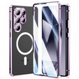 Магнітний чохол Dual Glass MagSafe для Samsung Galaxy S25 Ultra, фіолетовий