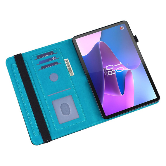 чехол-крышка для Lenovo Tab M9, flower, синий