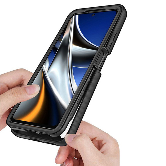 Чехол для Xiaomi Poco X4 Pro 5G, Shockproof, с пленкой, синий